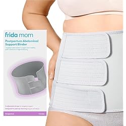 Frida Mom Belly Binder, Postpartum Essentials for Natural and C-Section Recovery, Adjustable Compression Wrap, After Birth Brace, Abdominal Band, 9