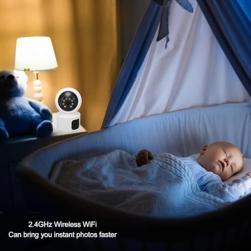 Image of JK Vision 3MP Dual Lens Wireless WiFi Smart CCTV Camera | Ultra HD View | Double Side View | Two Way Talk | Motion Detection | Night Vision |Support Upto 128gb sd Card Double Camera
