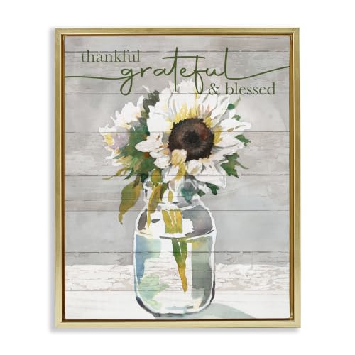 Grateful Blessed Sunflower Country, 24 x 30 Inch Canvas in Floater Frame
