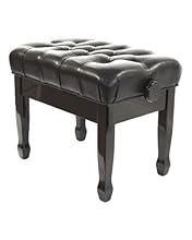 Height adjustable Piano Bench (50-60cm elevation) Deep Button Effect Cushioned Leather Seat Strong Sturdy Wooden Construction suitable for any weight up to 100kg Suitable for all Keyboards, Pianos & even as furniture! One of our deluxe models, made f...
