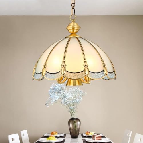 Lustre suspendu à 1 lumière en cuivre américain et verre pour déco intérieure