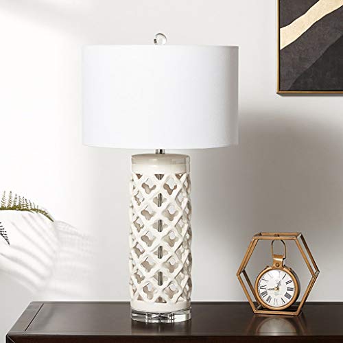 Lampe de bureau à découpe géométrique en céramique blanche