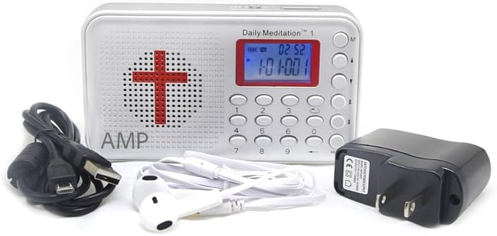 Daily Meditation 1 AMP Audio Bible Player - Amplified Bible Electronic Bible (with Rechargeable Battery, Charger, Ear Buds and Built-in Speaker)