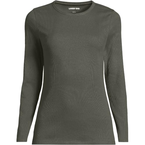 Image of Lands' End Women's Cotton Rib Knit T-Shirt