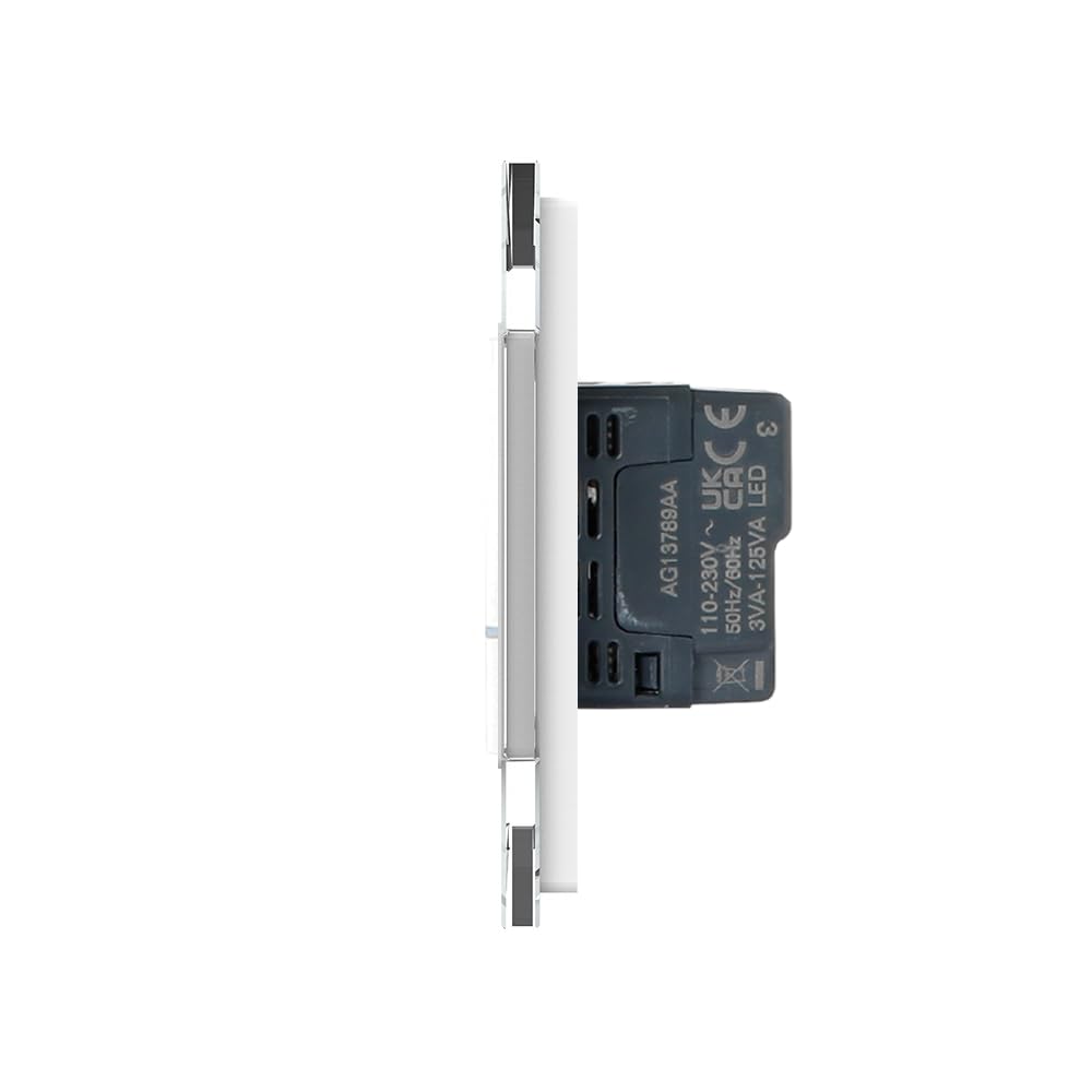 LIVOLO LED Dimmer Lichtschalter Helligkeitsregler Dimmschalter Wandlichtschalter für Unterputz mit Glasrahmen weiß