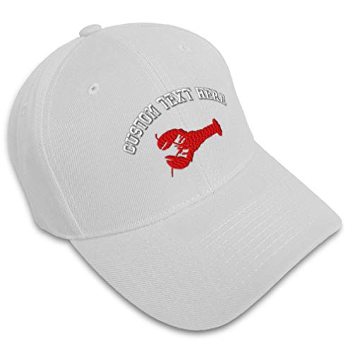 Custom Baseball Cap Lobster B Embroidery Animals Ocean & Sea Life Acrylic Hats For Men Women Strap Closure White Personalized Text Here #TOP5