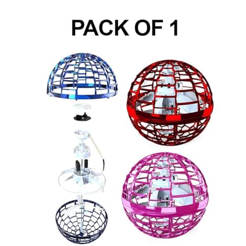 Image of Doshii USB Rechargeable Built-in RGB Lights 360 Rotating Magic Controller Flying Ball Boomerang Magic Balls Flying Spinner Fidget Toys- Blue