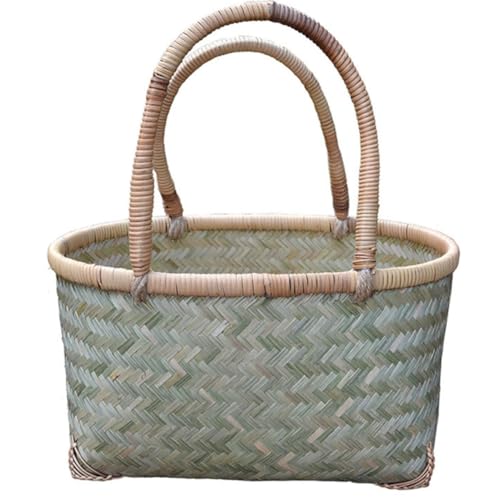 Panier de rangement tressé bambou petit format alimentaire pour légume et fleur - 2