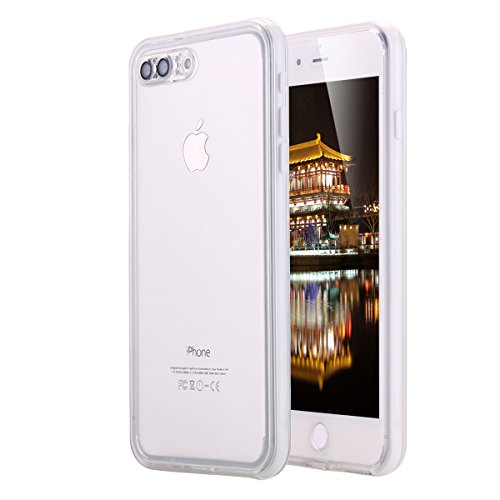 LONTECT for iPhone 8 Plus/iPhone 7 Plus Waterproof Case Clear Slim Underwater 360 Full Body Protective Case Dust Proof Snowproof Shockproof Cover for Apple iPhone 8 Plus/7 Plus - Clear