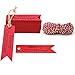 Produktbild Merry Christmas Geschenk Anhänger, 100 Stück Papieranhänger Tags, 2CM*7CM Schilder Anhänger mit 30M Jute-Schnur zum Party DIY Deko (Rot)