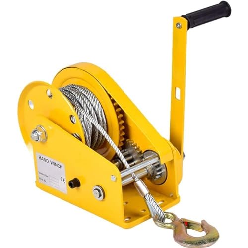 ハンドウィンチ、頑丈な手動クランク双方向ラチェットウインチケーブルとスチール製のフック、自動ブレーキ付きボートのトレーラー、携帯用巻き取り可能なウインチのためのハンドウインチ、持ち上がるための携帯用世帯の手動ウインチのためのハンドウインチ (10m,120