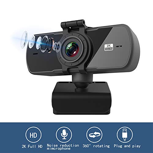Elprico HD Webcam, 2K 1440P USB-Webkamera mit Mikrofon für Desktop-Computer PC für Videoaufzeichnung Plug and Play (pc-05) – Bild 6