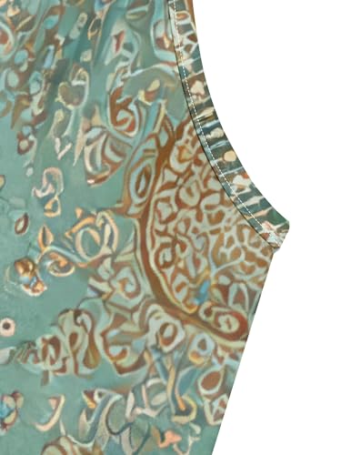 Image of SUZONANA Women's Plus Size Summer Dresses Spaghetti Print Midi Dresses Long Loose Sundresses