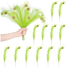 LIHAO 12PCS Christmas Tree Topper 16 Red Green Curly Stems Lime Green Curly Xmas Tree Pick Ornaments Stems for Christmas Tree Home Office Wreath Craft Decorations