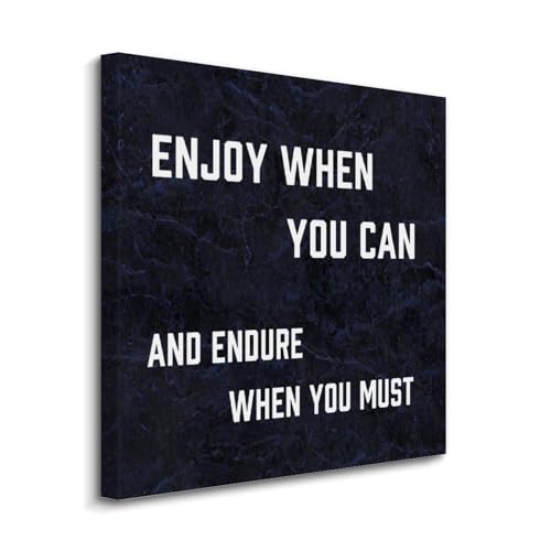 Cuadro en lienzo con frase motivacional en inglés listo para colgar de forma fácil