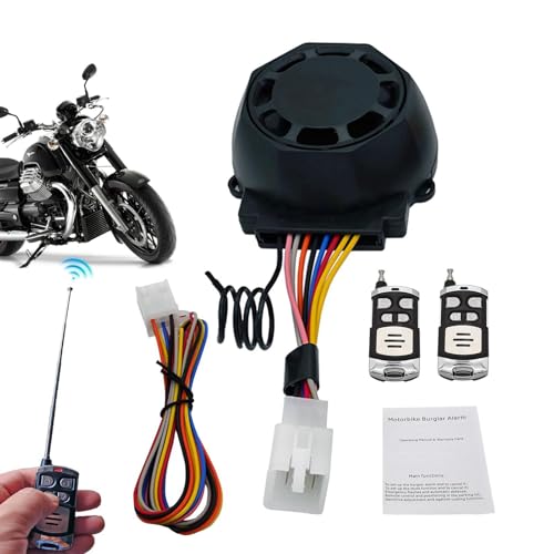 Mppchhn de Seguridad para Motocicletas,de Alarma para Motocicletas, s de Alarma Antirrobo con Control Remoto, de Alarma de Seguridad Impermeable para Montar al Aire Libre, Dispositivo de Alerta de