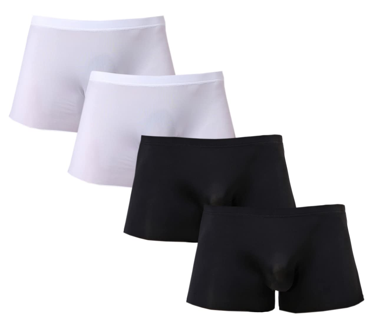LSAMDIRMen's Silky Underwear Trunks Rather Transparent Boxer Briefs Short Leg
