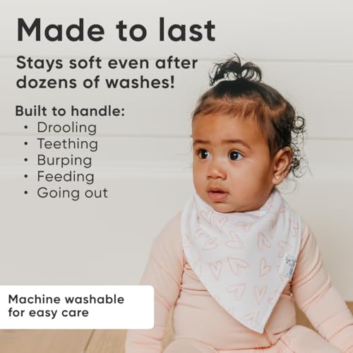 Copper Pearl 4 Pack Soft Cotton Baby Bibs for Drooling and Teething, Absorbent Drool Bibs for Baby Girl and Boy, Adjustable to Fit Newborns to Toddlers, Tons of Styles (Lola)3