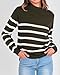 KIRUNDO Fall Sweaters for Women 2026 Striped Turtleneck Ribbed Knit Sweater Trendy Pullover Jumper Winter Fashion Clothing(Medium, Army Green)