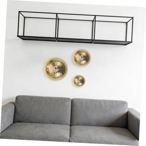 Bolas espejadas doradas FOMIYES, 3 piezas, semiesféricas de vidrio para colgar en pared, decoración para hogar y fiestas disco miniatura 6