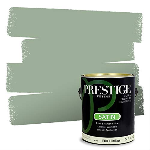 Prestige Paints Exterior Paint and Primer In One, 1-Gallon, Satin, Comparable Match of Benjamin Moore* Norway Spruce*