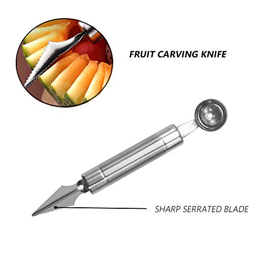 Uoixpuhuo 2Pc Melon Baller Scoop, Stainless Steel Fruit Cutter Shapes, Multifunctional Melon Scoop Carving Tool For Diy Fruit Salads #TOP5