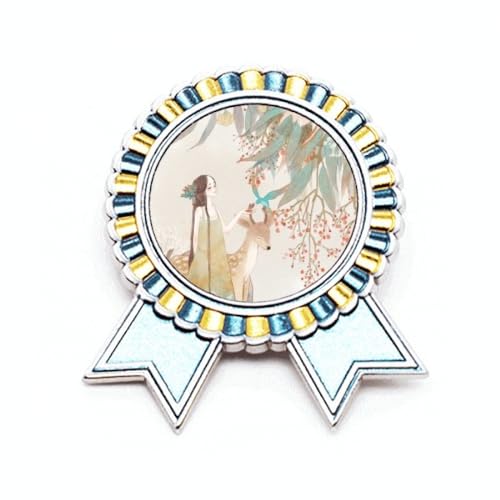 Broche cerf style chinois poétique, l'art de l'illustration en métal M