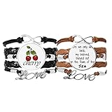 Material: pulsera: piel negra de alta calidad y duradera; abalorios: metal