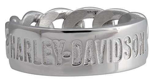 Harley-Davidson Womens H-D Script Bar Curb Link Ring - Stainless Steel (6)