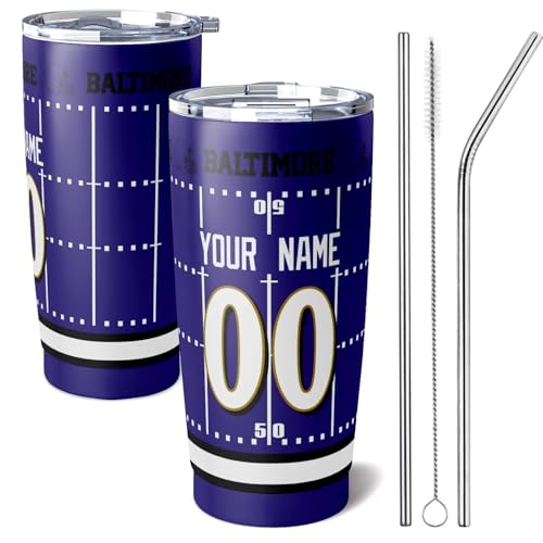 Image of ANTKING Baltimore Tumbler 20 oz Travel Coffee Cup for Men Women Boy Custom Name Number Gifts