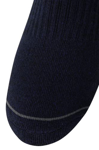 Nautica Mens Stretch Comfort Cushioned Athletic Quarter Socks With Moisture Control (12 Pack), Size 6-12.5, Navy/Gray #TOP4