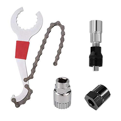 SANKESONG 4 pzs Herramientas para Bicicletas, Llave de Cadena para Bicicleta, Bicicletas Desmontaje De Cadena, Extractor de bielas, Extractor de manivela de Bicicleta, Extractor de Soporte Inferior