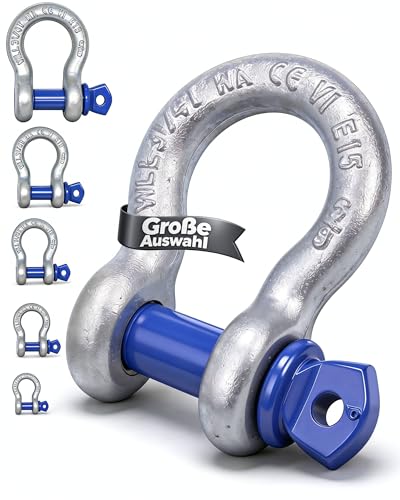Hochfeste Schäkel 0 5t - 12t | Kleine & große Schäkel galvanisch verzinkt | Hochfest & zertifiziert | 6-fache Sicherheit | Schäkel 0 5t 2 Stück