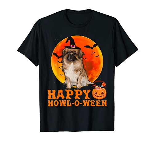 Divertido Perro Spaniel Tibetano Halloween Camiseta