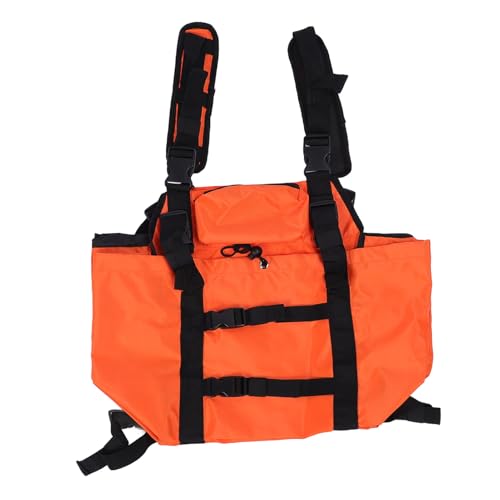 WOHPNLE 2 Bags Expedition Backpack Vest, 900d Nylon Bird Vest High Visibility Expedition Packs with Dual Compartments and Quick Access Straps for Men Orange