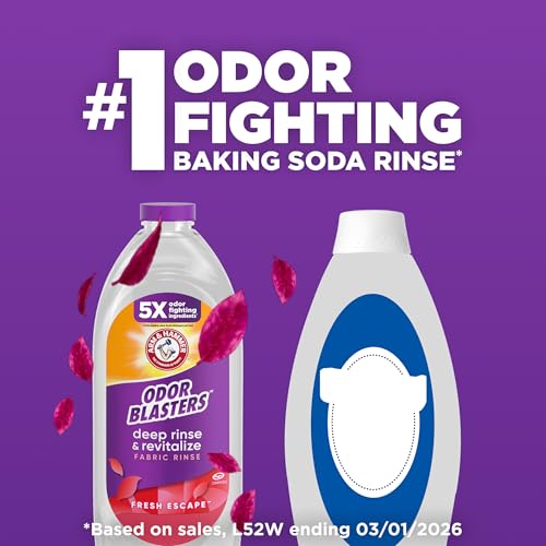 Image of ARM & HAMMER Odor Blasters Deep Rinse and Revitalize Fabric Rinse, Laundry Additive, Eliminates Sweat and Musty Odors, Fresh Escape Scent, 50 fl oz