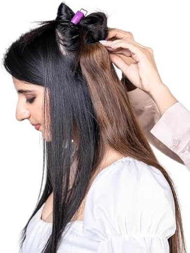 Capilus 100% Natural Indian Human Hair Extension 3 Clip ear to ear volumizer (20 Inches, Ombre)- 1 Set