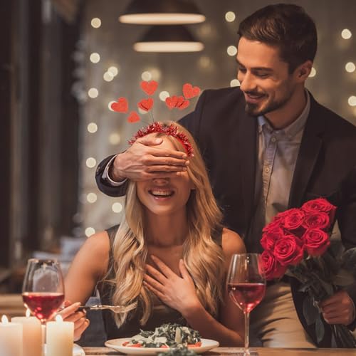 1pc valentine's day headband Heart Hairband bandanas for women sparkle hair clips hair decor lady heart headband cupid girl Party Headband Miss Felt cloth photo clothing - Image 2