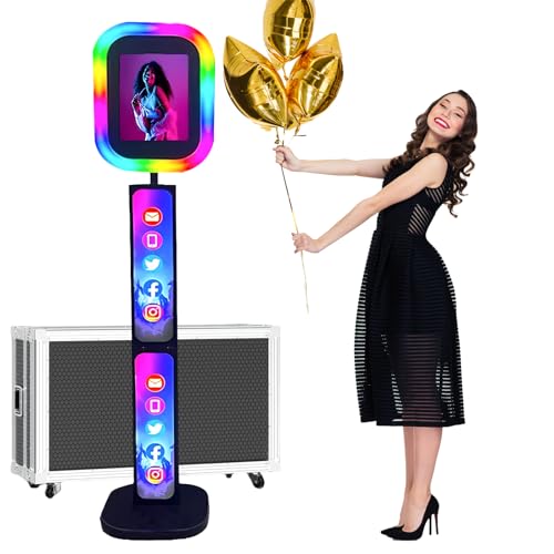 Portable iPad Photo Booth – RGB Ring Light & Custom Logo