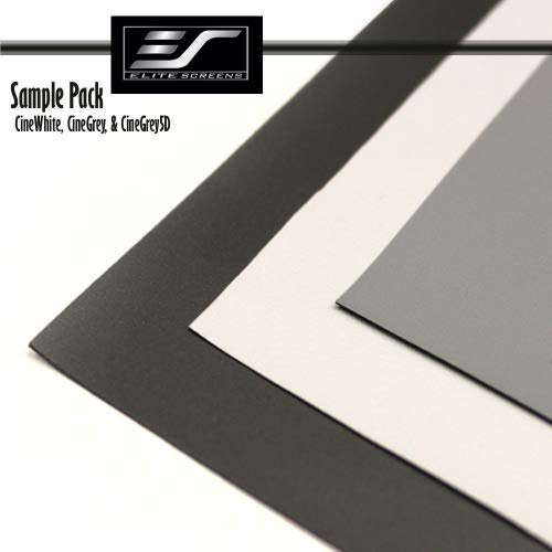 Elite Screens Sample Pack! Includes 3 of Elite's Most Popular Front Projection Screen Materials. Includes one Sample Swatch of: CineGrey5D, CineGrey, CineWhite® UHD-B (SAMPLEPACK3)