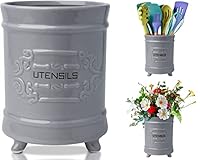 Algopix Similar Product 13 - French Grey Ceramic Utensil Holder 
