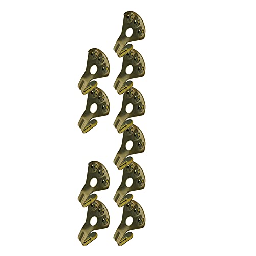 Image of Picture Hangers 1mm Thick Picture Hooks with Nails Professional Picture Hanging Kit, for Office Pictures House Decoration Clock Wall Mounting Brass Tone 10pcs