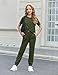 Arshiner Cute Outfits for Girls 2 Pieces Tracksuits Jogger Suits Sweatsuits Set Army Green 14-15 Years Old