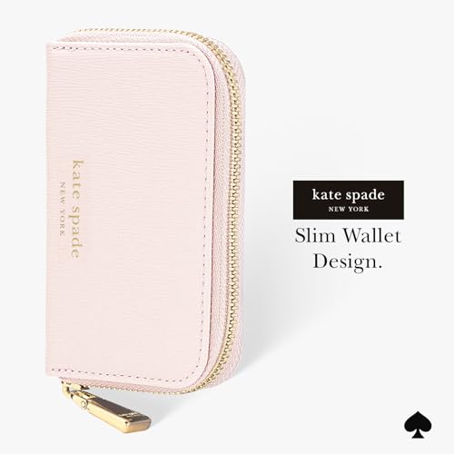 Image of kate spade new york Devin Zip Magnetic Wallet /Card Holder - Compatible with MagSafe Phones and Cases - Chalk Pink