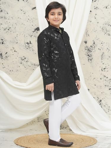 Image of AJ DEZINES Kids Kurta Pajama Set For Boys | Embroidery Chikankari Kurta Set | Traditional & Festive Outfit | Cotton Stylish Boys Kurta Pyjama | Perfect For Festivals Wedding & Family Function