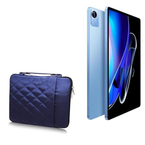 BoxWave Case Compatible with Realme Pad X - Quilted Carrying Bag, Soft Synthetic Leather Cover w/Diamond Design - Navy