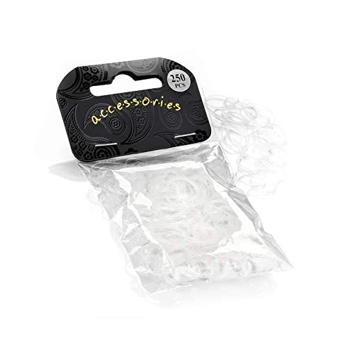 Trifycore 250 PCS Durable Cheveux Clair Bandes de Cheveux élastique Transparent Propre à usages Multiples Petits en Caoutchouc pour Les Filles Attacher Les Cheveux, Santé et Soins personnels