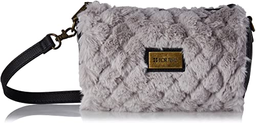 Sac Bandoulière Furry Gris For Time - Petit Format 20x12x12 cm pour Femme