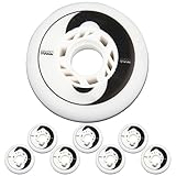 JCCHT Roller Skate Outdoor Wheels for Recreational Skating, Asphalt, Sidewalk, Boardwalk, Street, 72mm 76mm 80mm 88A+90A Hardness Wheels 8 Pack,80mm