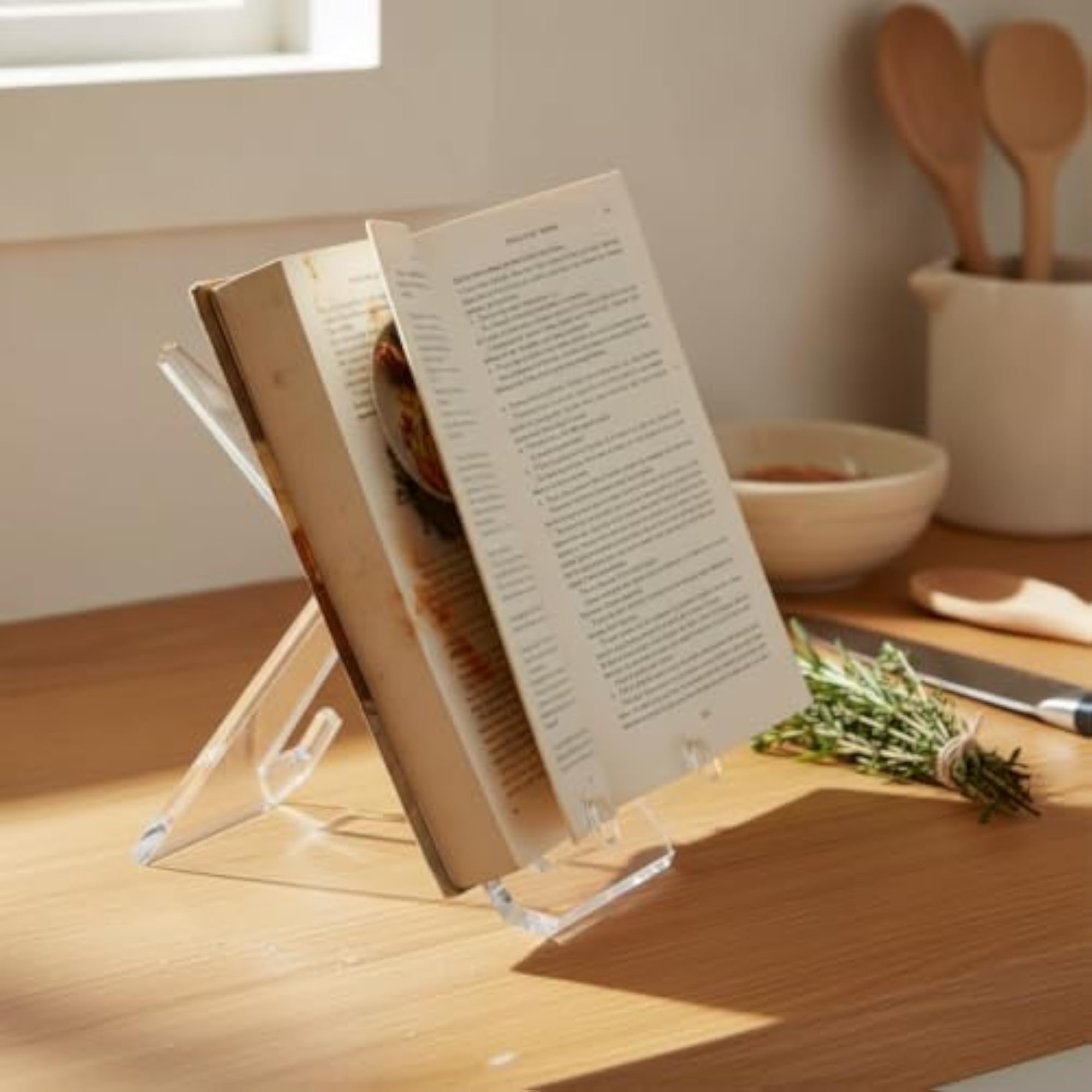 Acrylic Cookbook Display Stand Plate Tea Cake Easel Art Holder